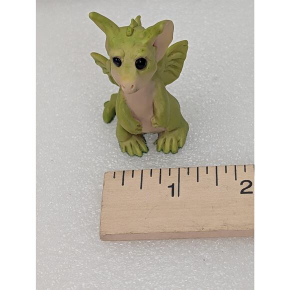Vintage 1989 Pocket Dragons Baby Brother Figurine Real Musgrave Resin Green - Picture 10 of 10